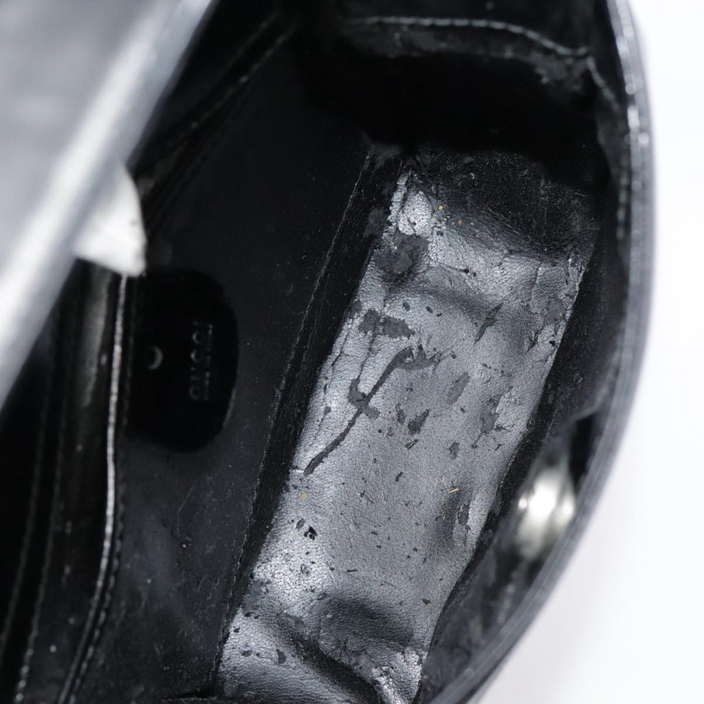 GUCCI Hand Bag Patent Leather Black Silver 007 2046 0249 90643
