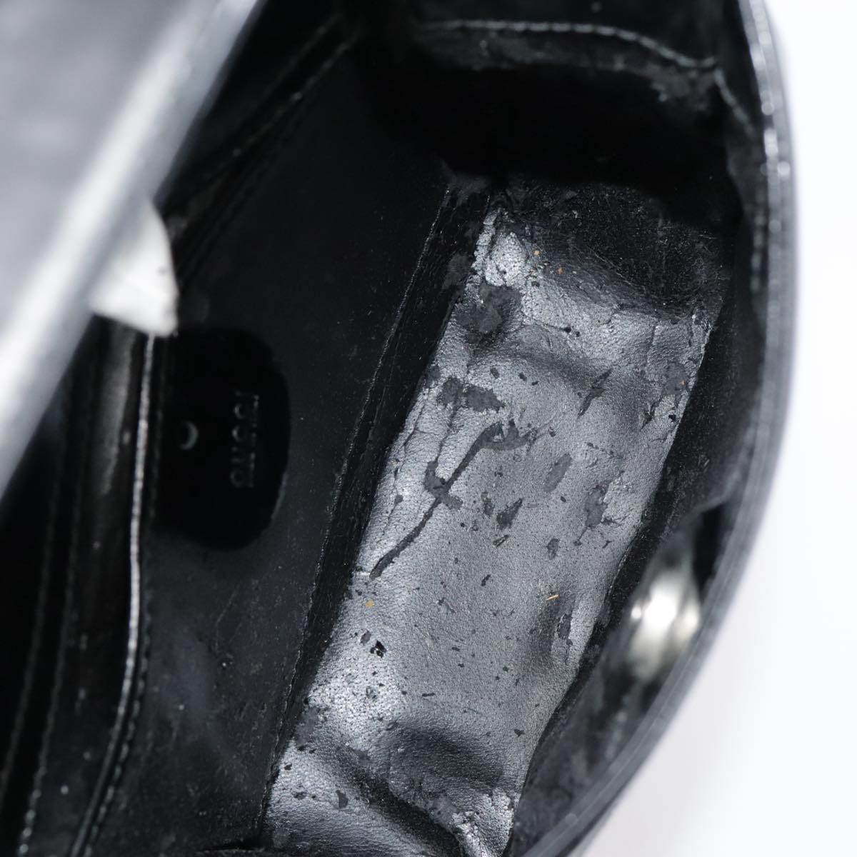 GUCCI Hand Bag Patent Leather Black Silver 007 2046 0249 90643