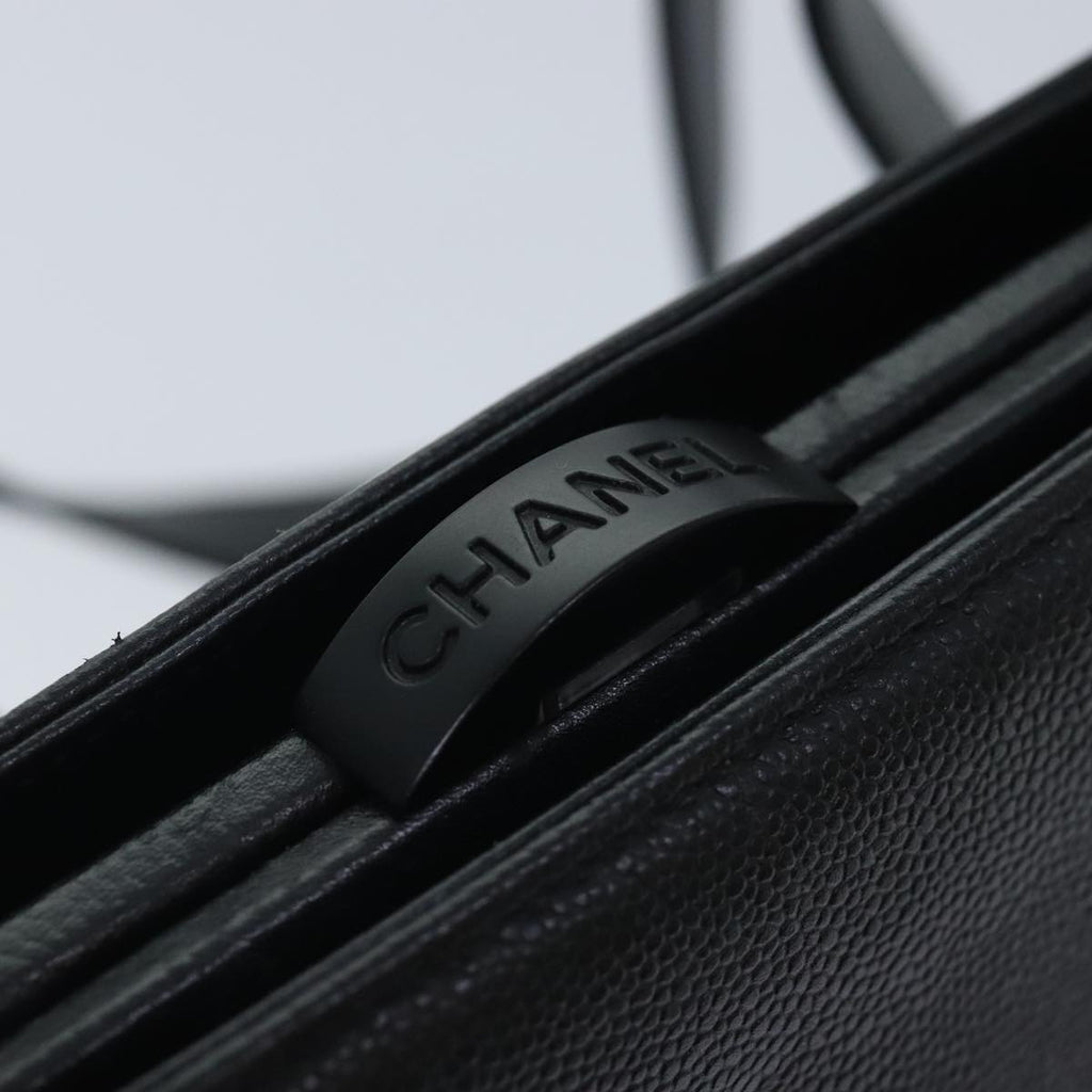 CHANEL COCO Mark Shoulder Bag Caviar Skin Black CC 90649