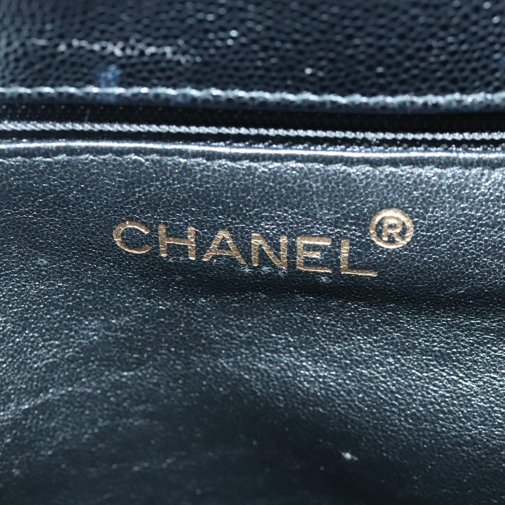 CHANEL COCO Mark Shoulder Bag Caviar Skin Black CC 90649