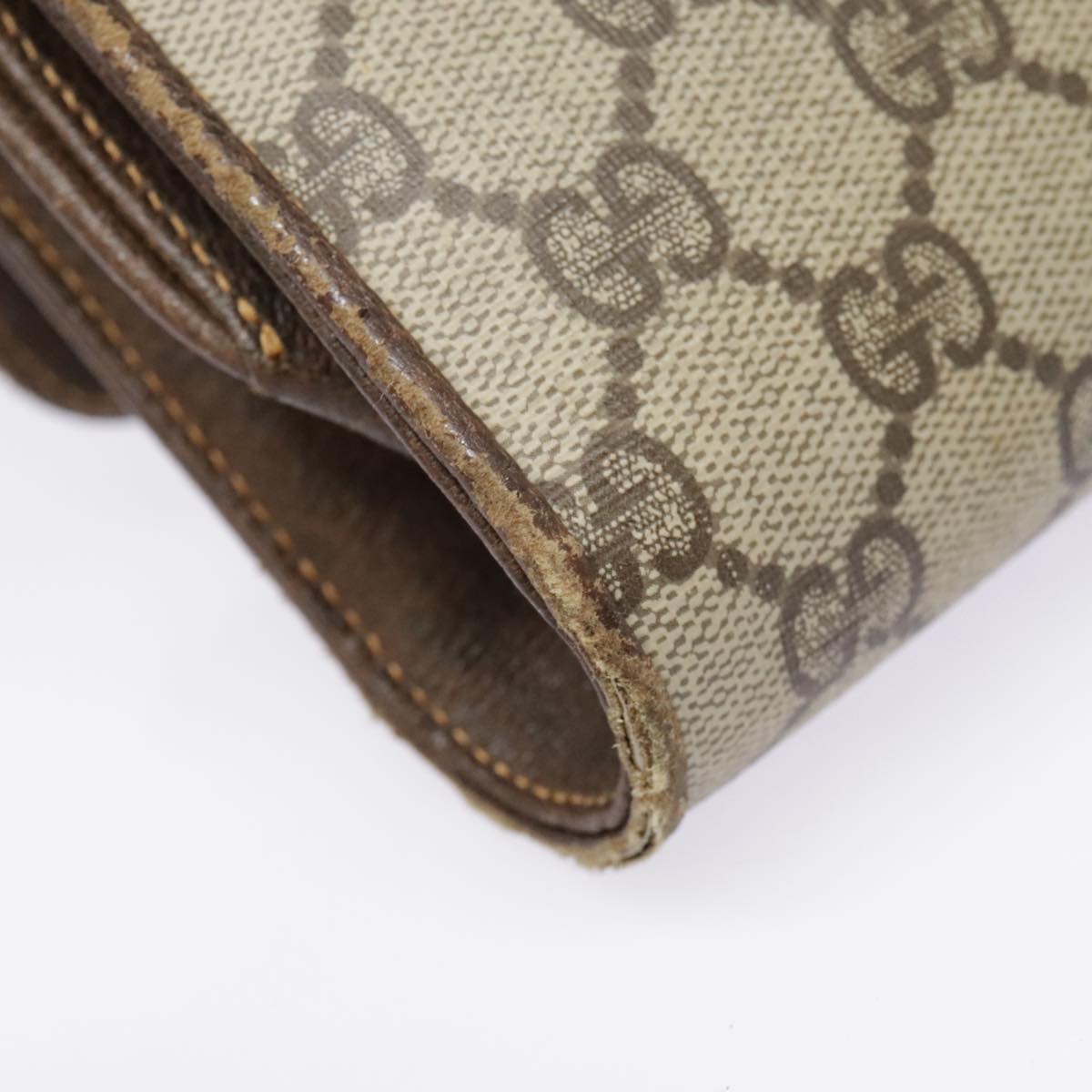 GUCCI GG Supreme Shoulder Bag PVC Beige Gold Silver 904 02 050 90654