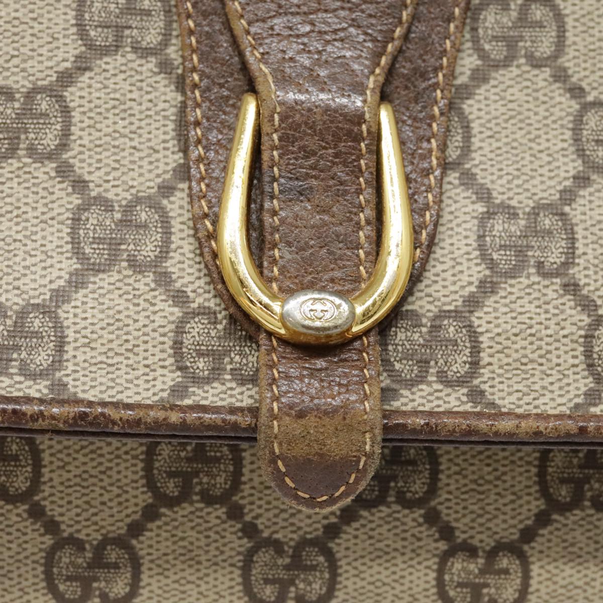 GUCCI GG Supreme Shoulder Bag PVC Beige Gold Silver 904 02 050 90654