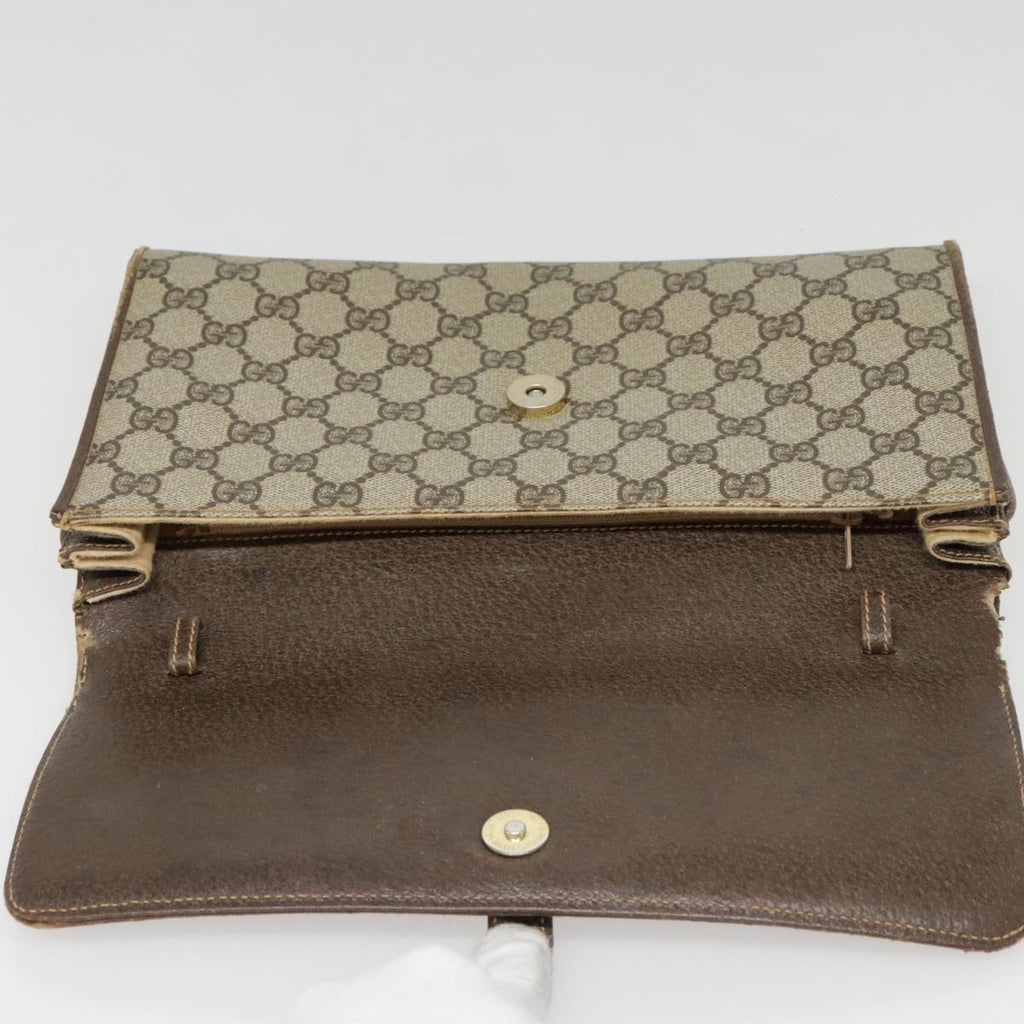 GUCCI GG Supreme Shoulder Bag PVC Beige Gold Silver 904 02 050 90654