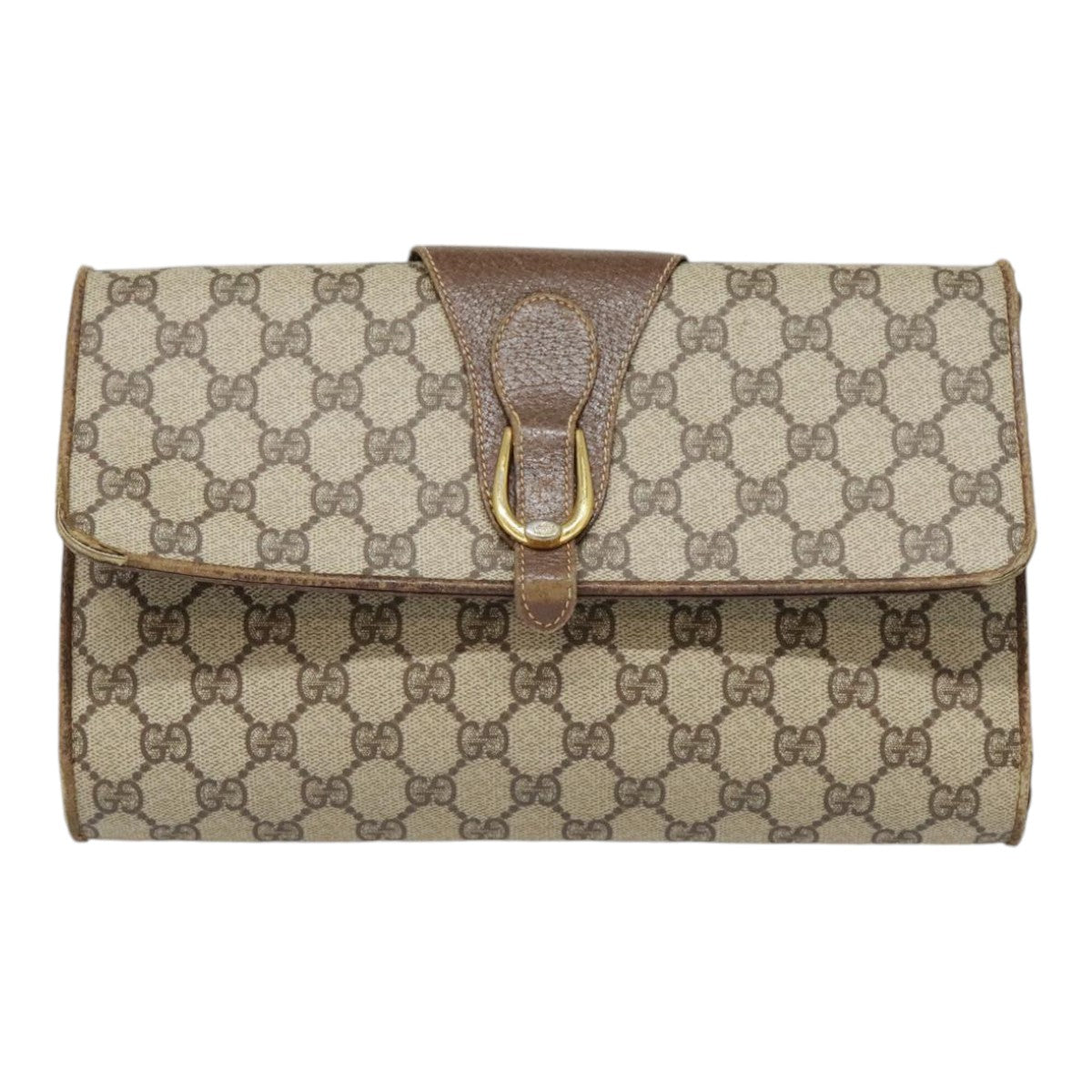 GUCCI GG Supreme Shoulder Bag PVC Beige Gold Silver 904 02 050 90654