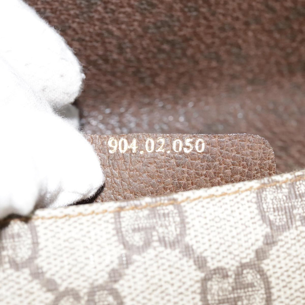 GUCCI GG Supreme Shoulder Bag PVC Beige Gold Silver 904 02 050 90654