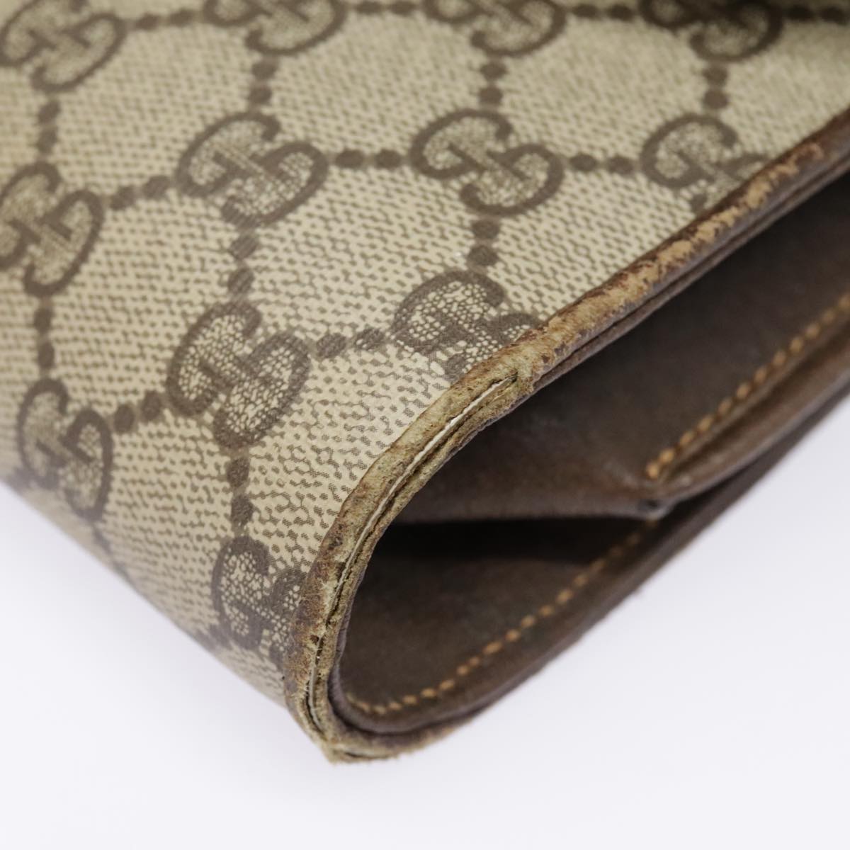 GUCCI GG Supreme Shoulder Bag PVC Beige Gold Silver 904 02 050 90654