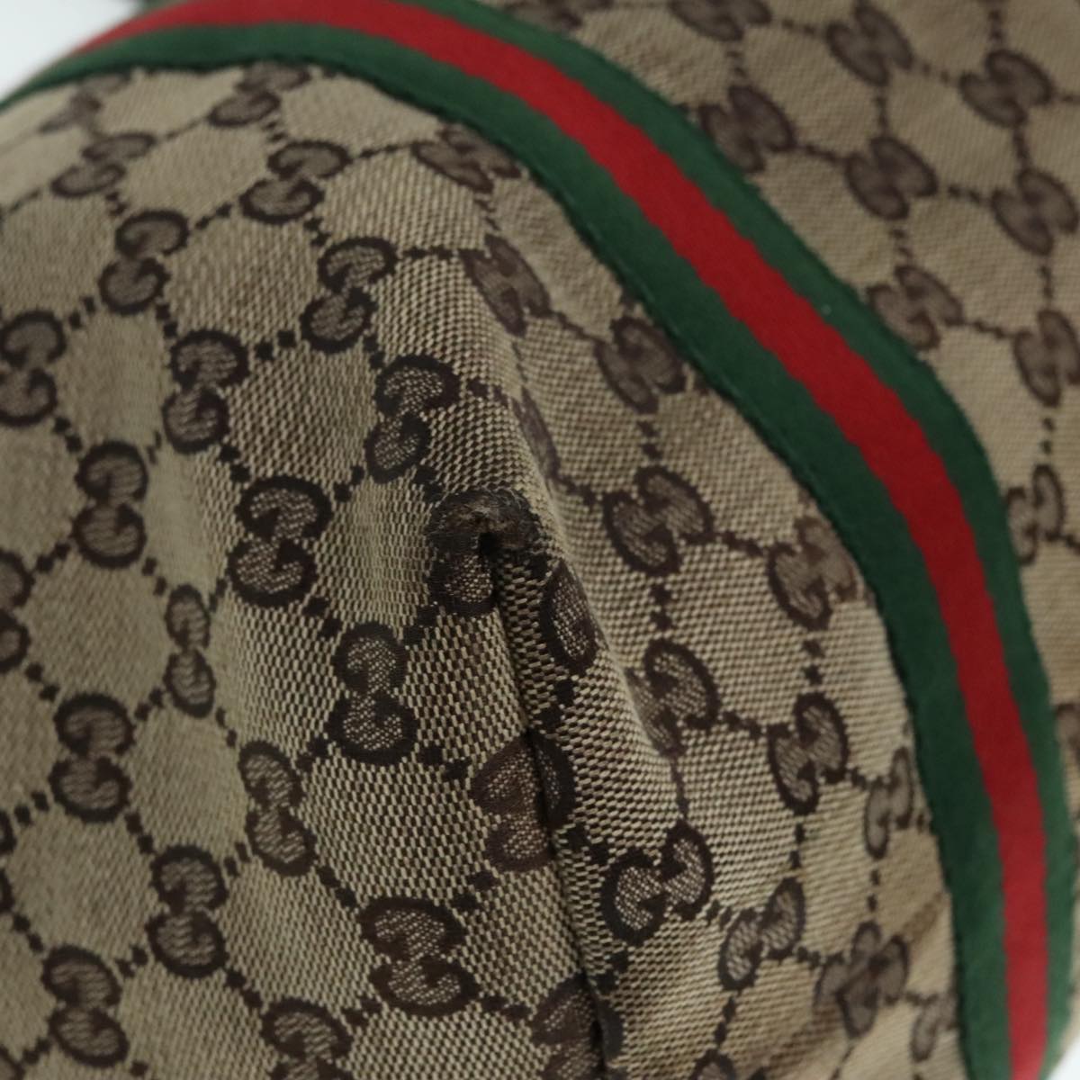 GUCCI GG Canvas Web Sherry Line Tote Bag Beige Gold 139260 90669