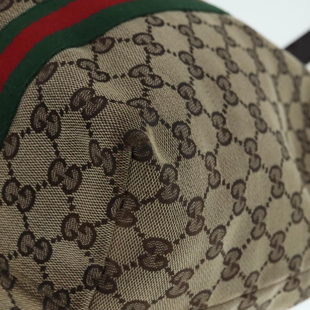 GUCCI GG Canvas Web Sherry Line Tote Bag Beige Gold 139260 90669
