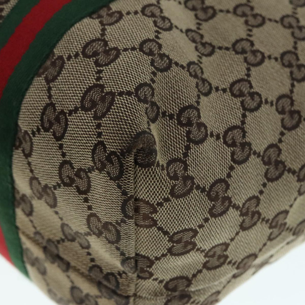 GUCCI GG Canvas Web Sherry Line Tote Bag Beige Gold 139260 90669