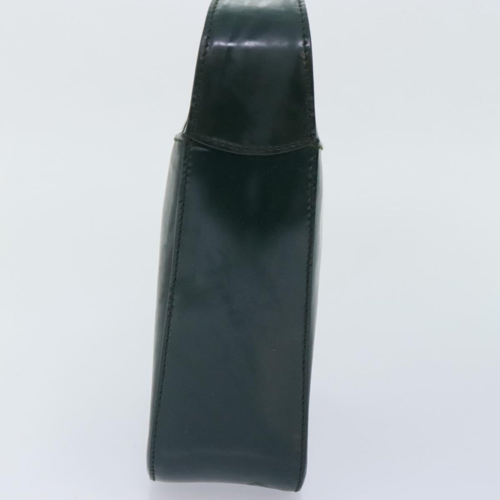 GUCCI Hand Bag Patent Leather Green Silver 90679