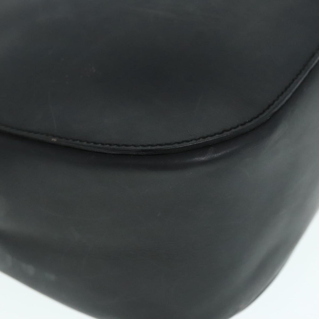 GUCCI Bamboo Hand Bag Leather Black Red Silver 001.3739 3444 90680