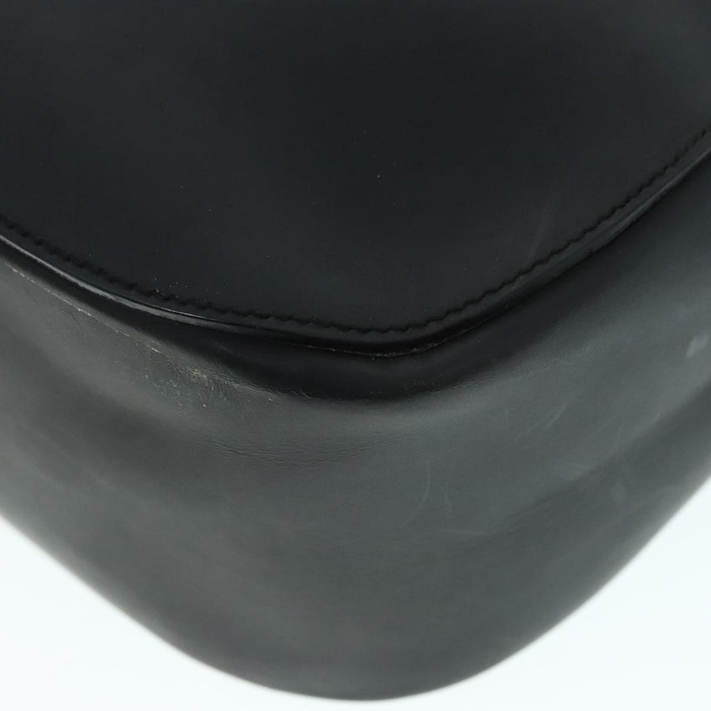 GUCCI Bamboo Hand Bag Leather Black Red Silver 001.3739 3444 90680