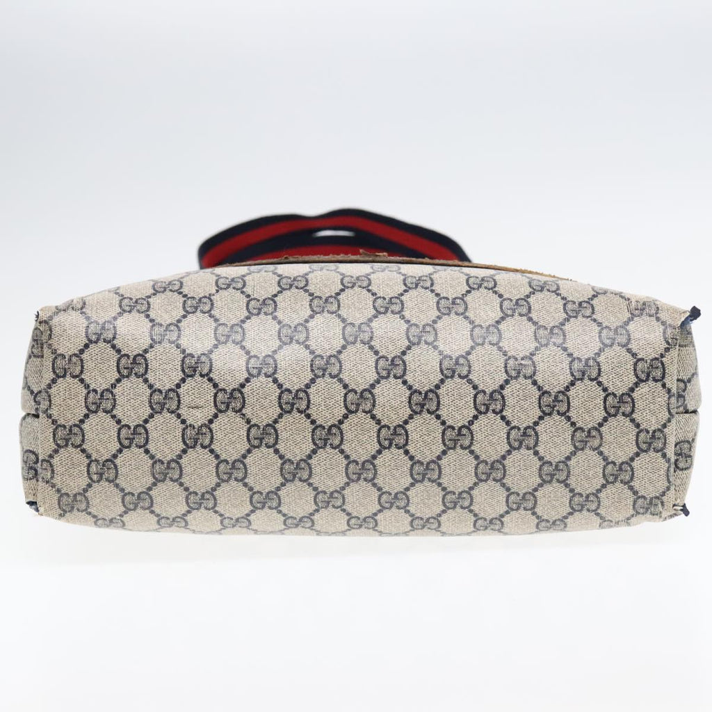 GUCCI GG Supreme Sherry Line Tote Bag PVC Leather Navy 40.02.003 90681