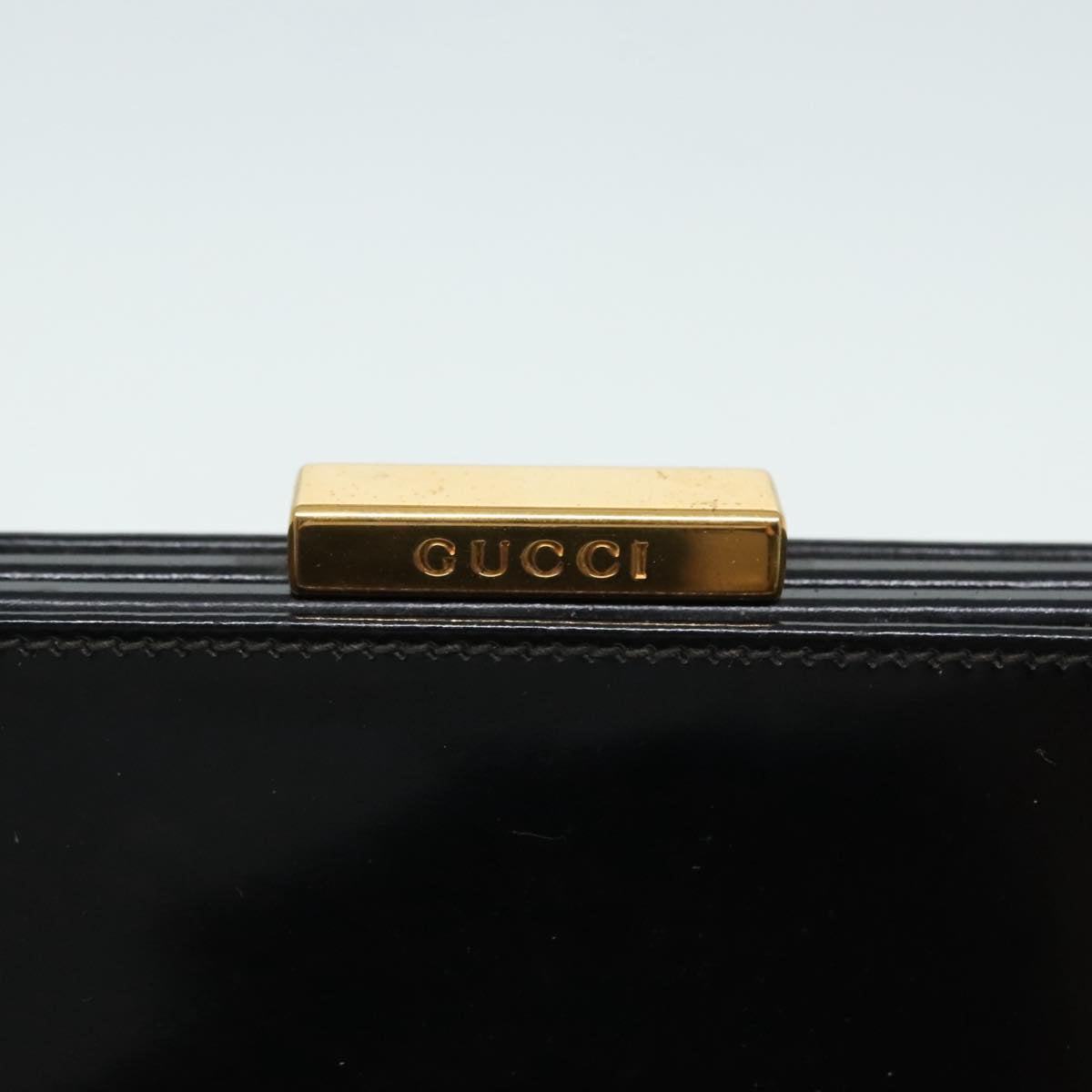 GUCCI Bamboo Hand Bag Leather Black Gold 000 781 0295 90684