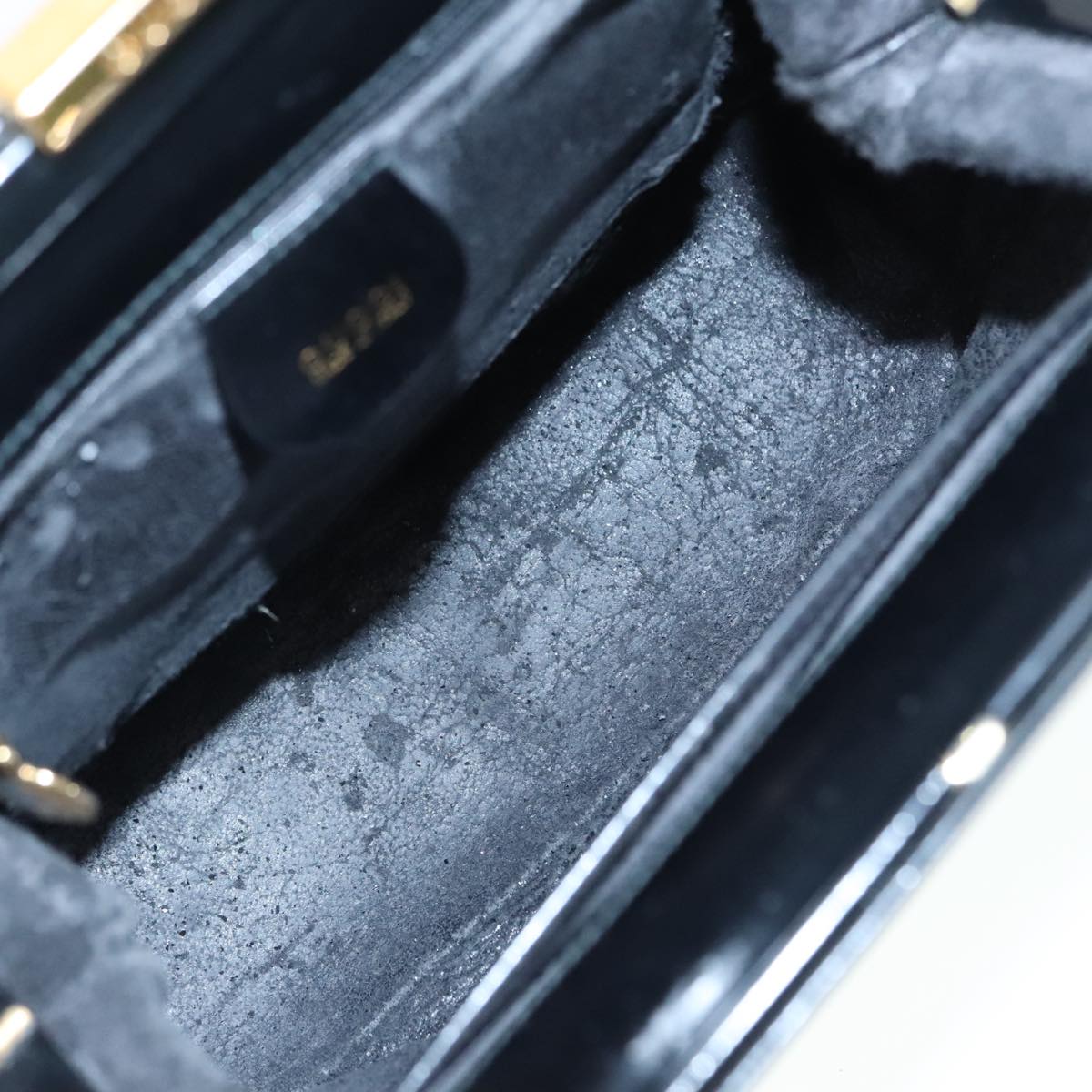 GUCCI Bamboo Hand Bag Leather Black Gold 000 781 0295 90684