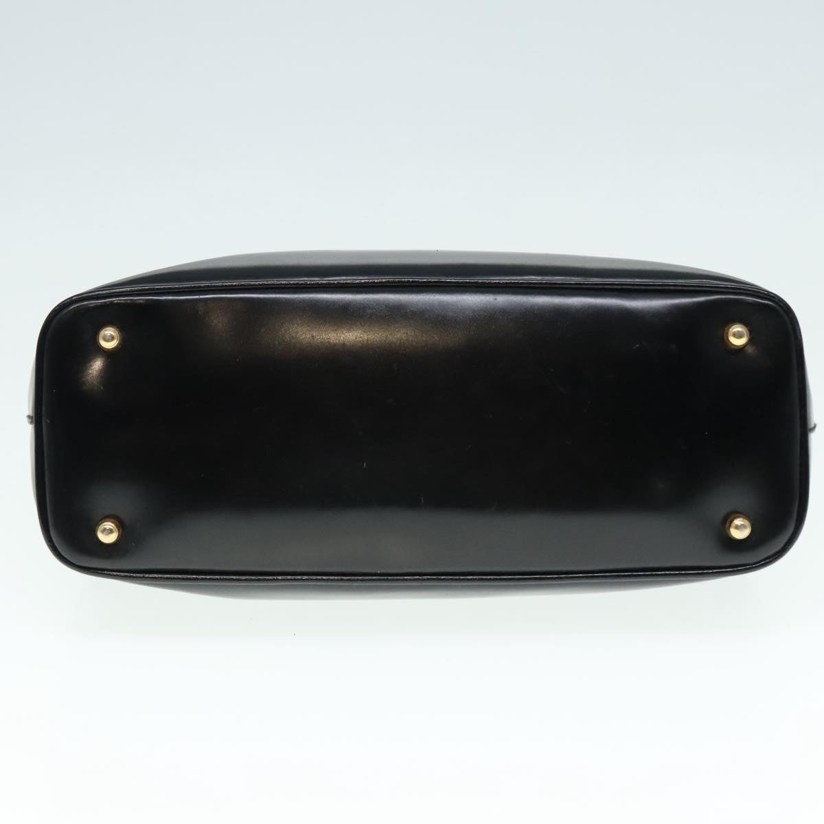 GUCCI Bamboo Hand Bag Leather Black Gold 000 781 0295 90684