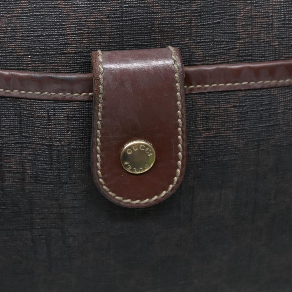 GUCCI GG Canvas Hand Bag Black Gold 190258 90689