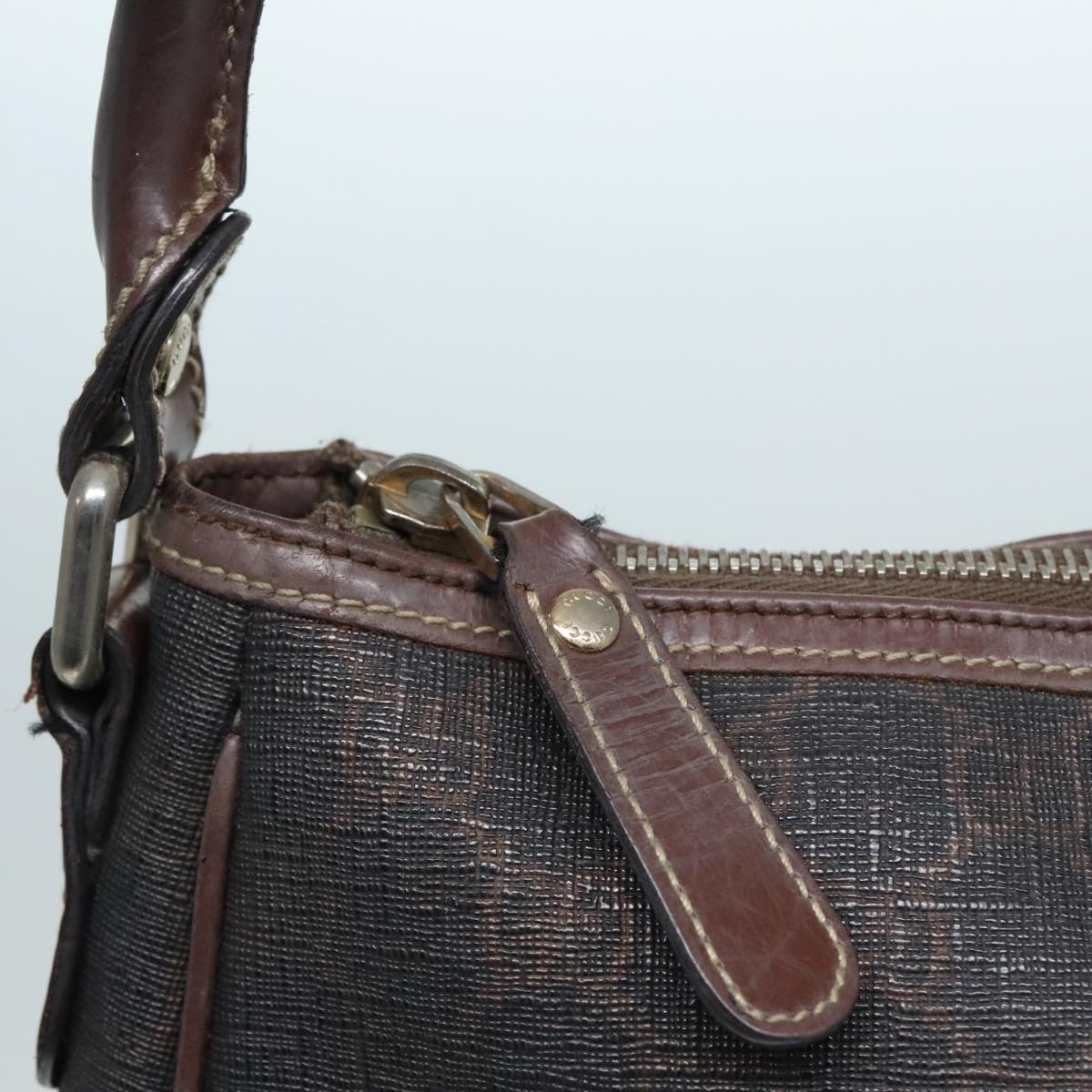 GUCCI GG Canvas Hand Bag Black Gold 190258 90689