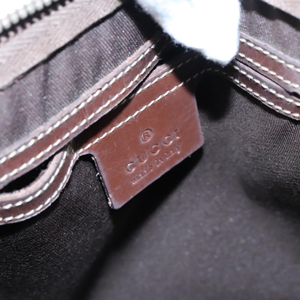 GUCCI GG Canvas Hand Bag Black Gold 190258 90689