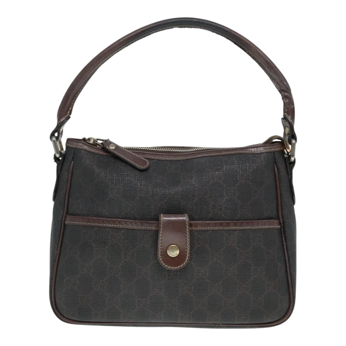 GUCCI GG Canvas Hand Bag Black Gold 190258 90689