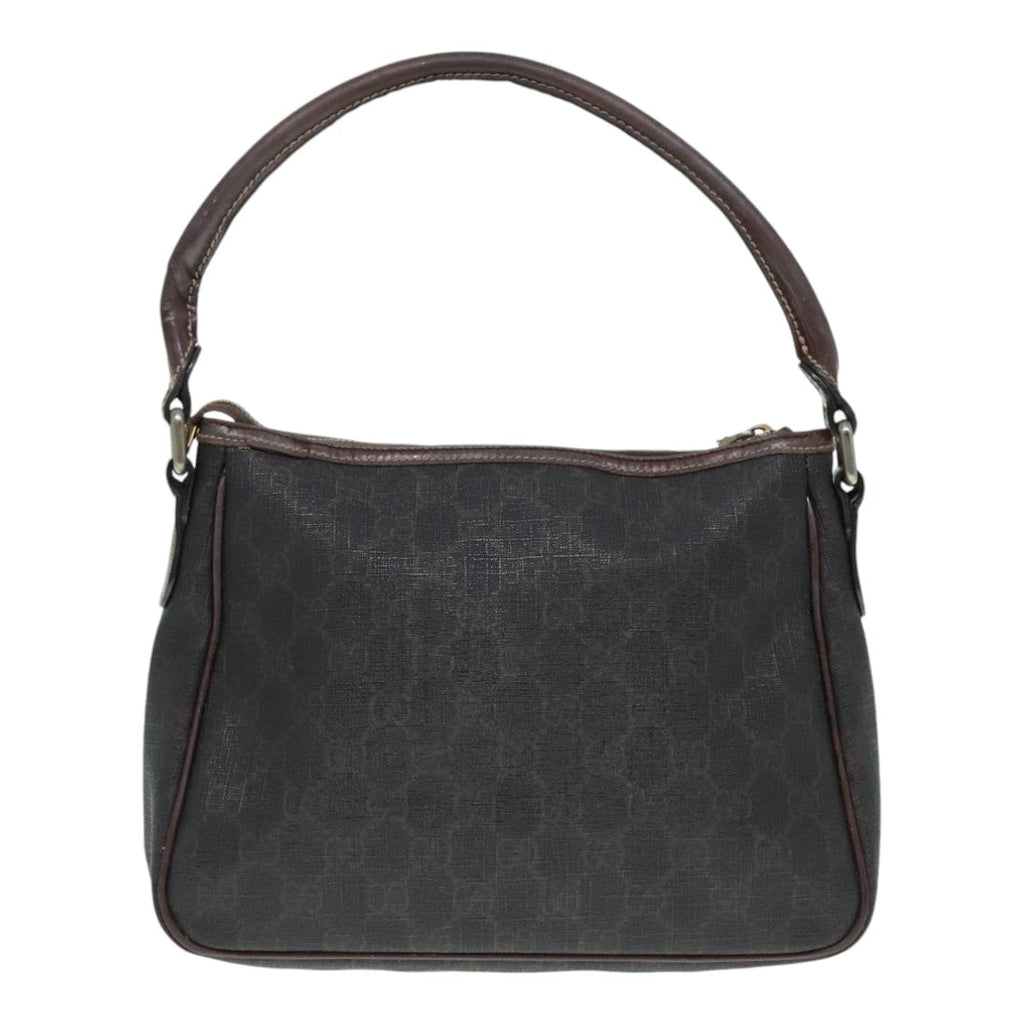GUCCI GG Canvas Hand Bag Black Gold 190258 90689