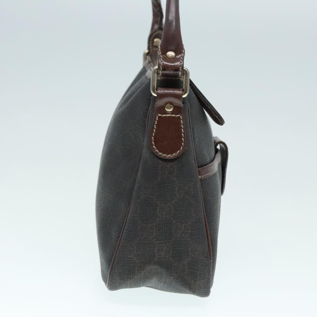 GUCCI GG Canvas Hand Bag Black Gold 190258 90689