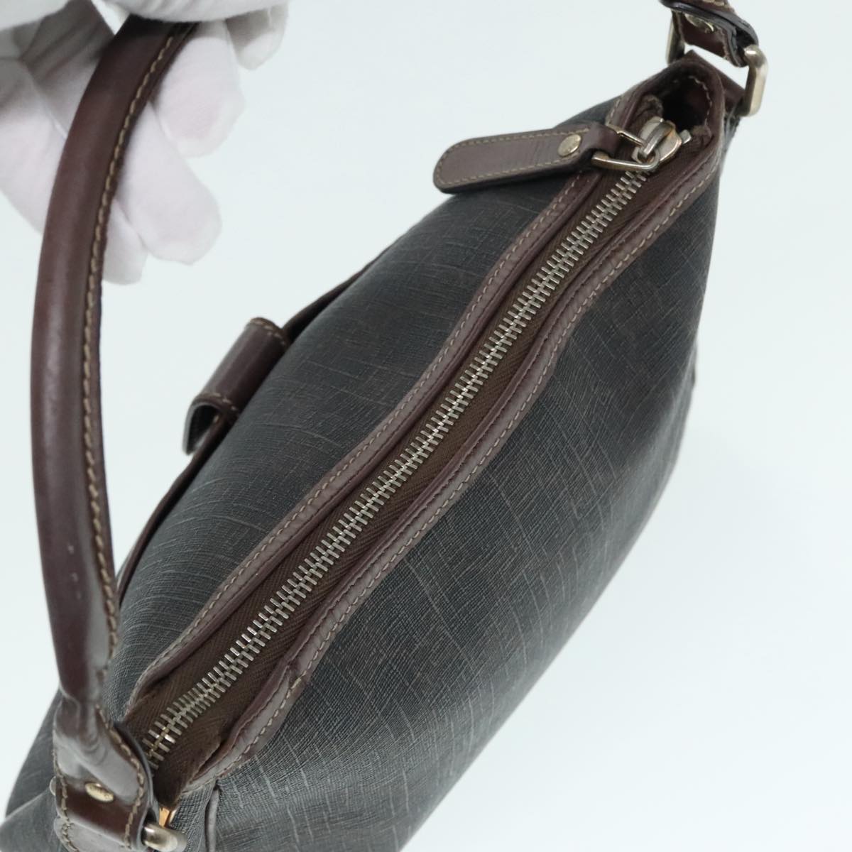 GUCCI GG Canvas Hand Bag Black Gold 190258 90689