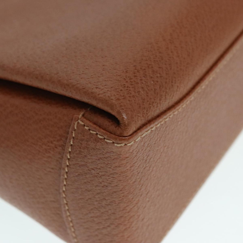 GUCCI Bamboo Hand Bag Leather 2way Brown Gold 90691