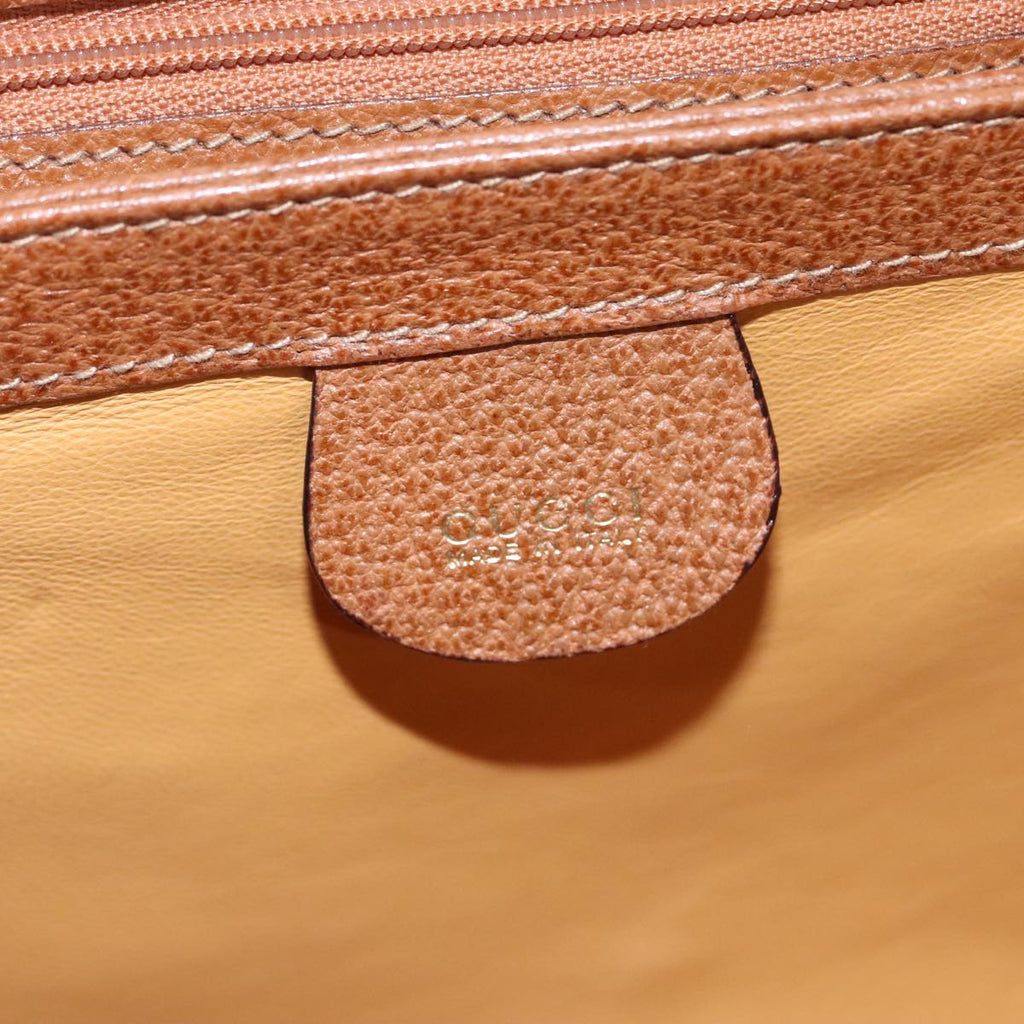 GUCCI Bamboo Hand Bag Leather 2way Brown Gold 90691