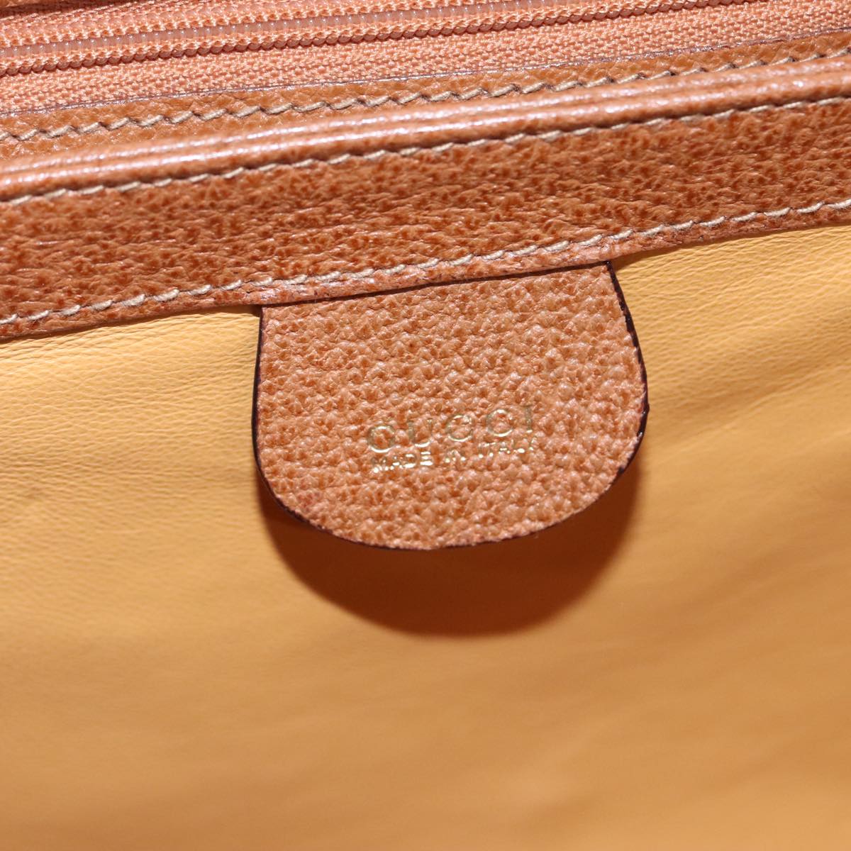 GUCCI Bamboo Hand Bag Leather 2way Brown Gold 90691