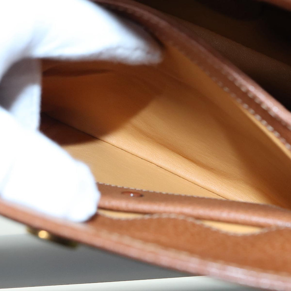 GUCCI Bamboo Hand Bag Leather 2way Brown Gold 90691