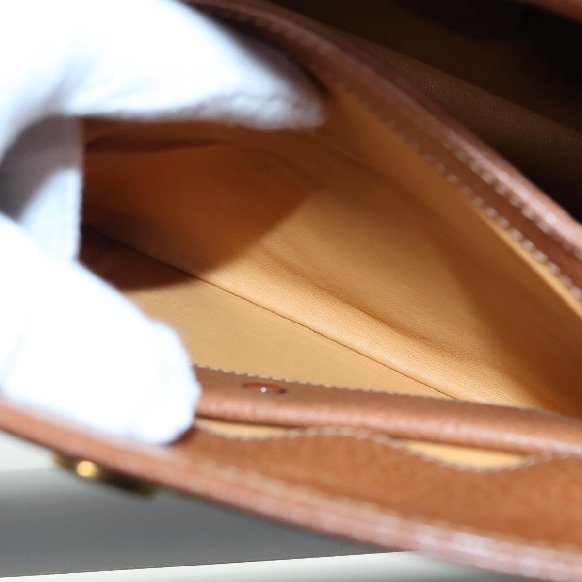 GUCCI Bamboo Hand Bag Leather 2way Brown Gold 90691