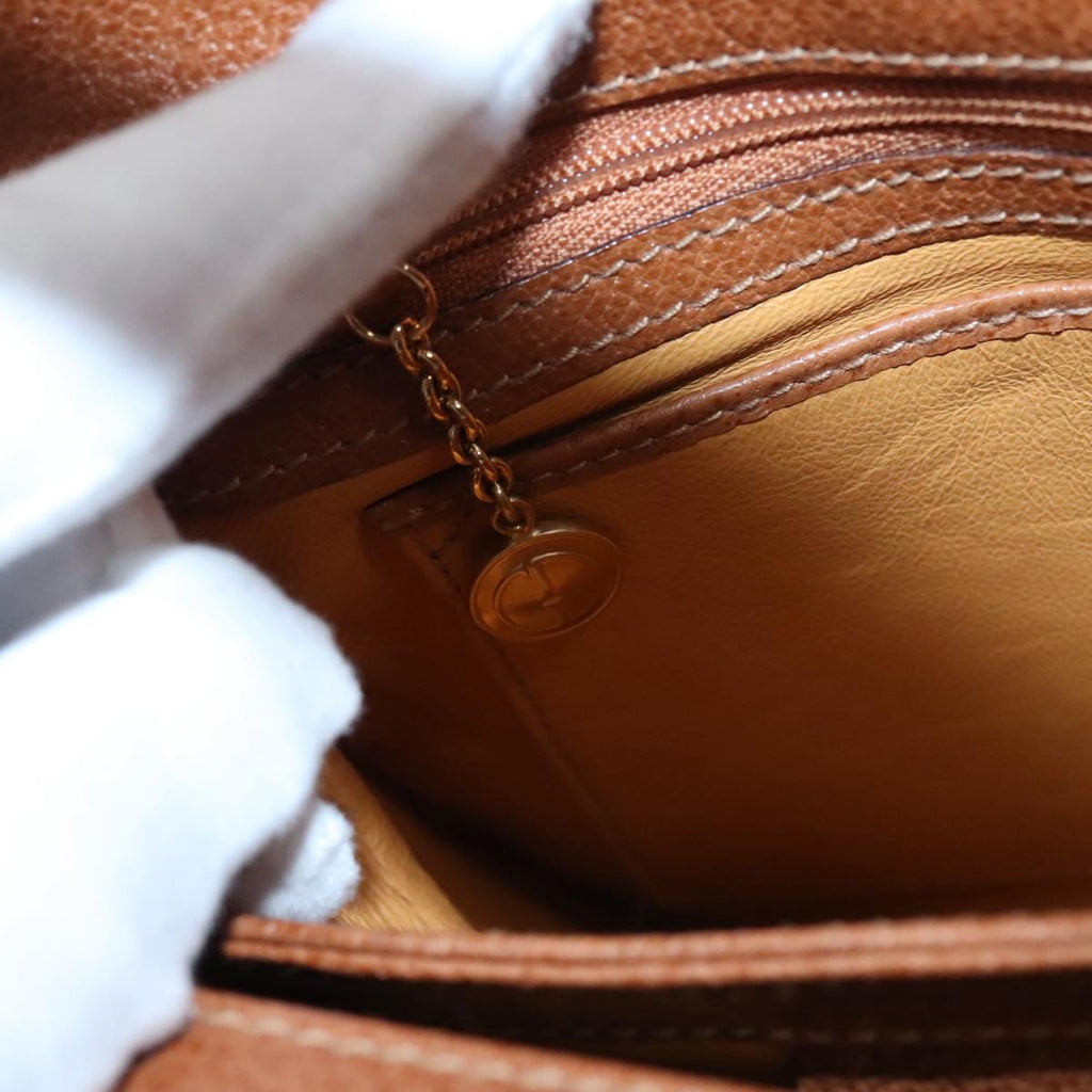 GUCCI Bamboo Hand Bag Leather 2way Brown Gold 90691