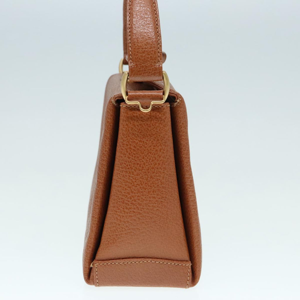 GUCCI Bamboo Hand Bag Leather 2way Brown Gold 90691