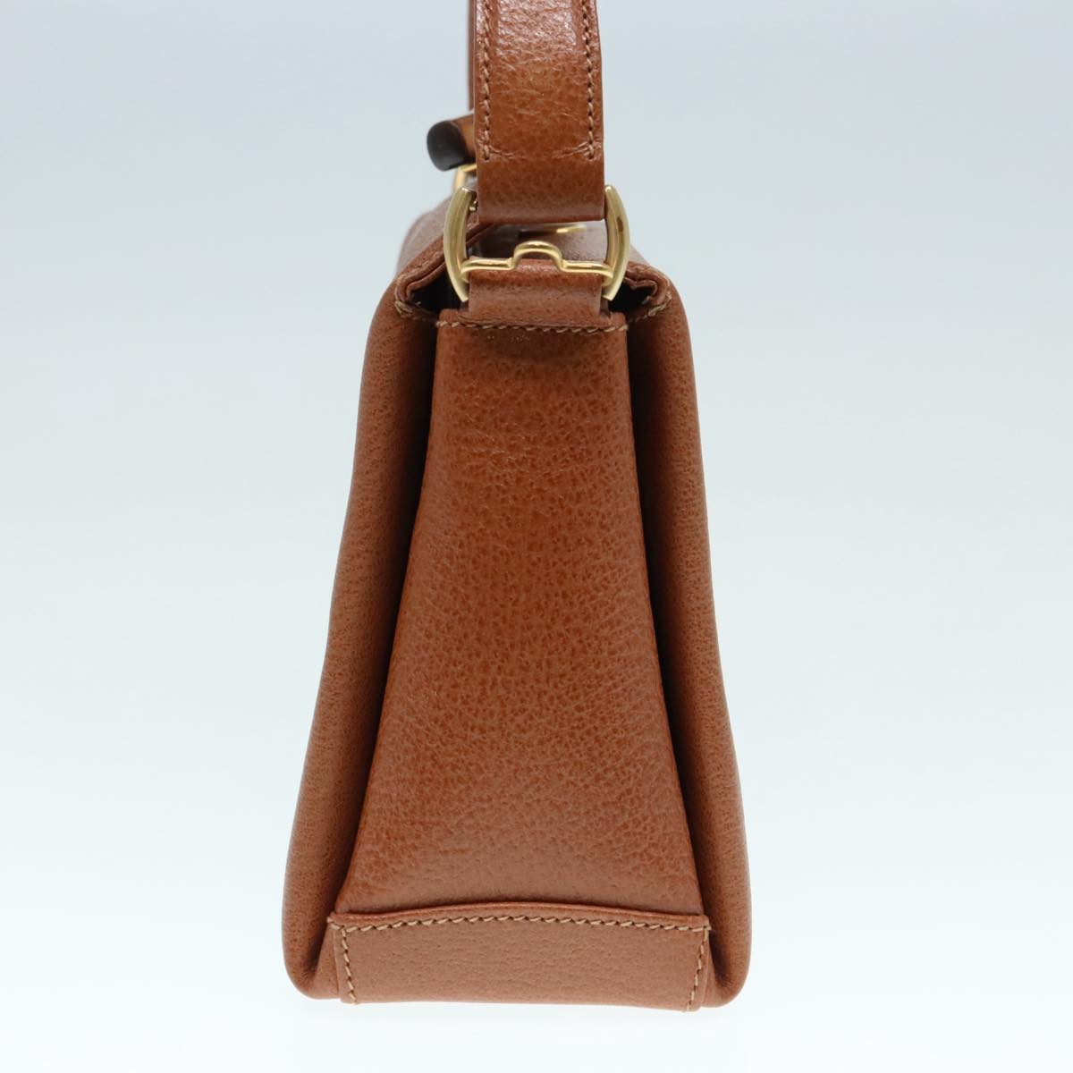 GUCCI Bamboo Hand Bag Leather 2way Brown Gold 90691