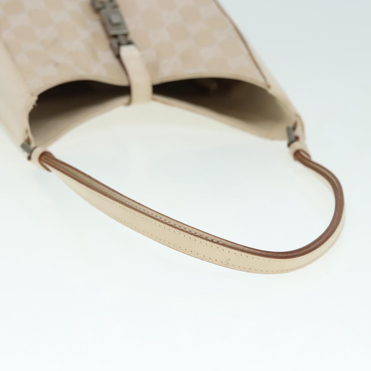 GUCCI GG Canvas Jackie Shoulder Bag Beige Silver 001 3876 90716