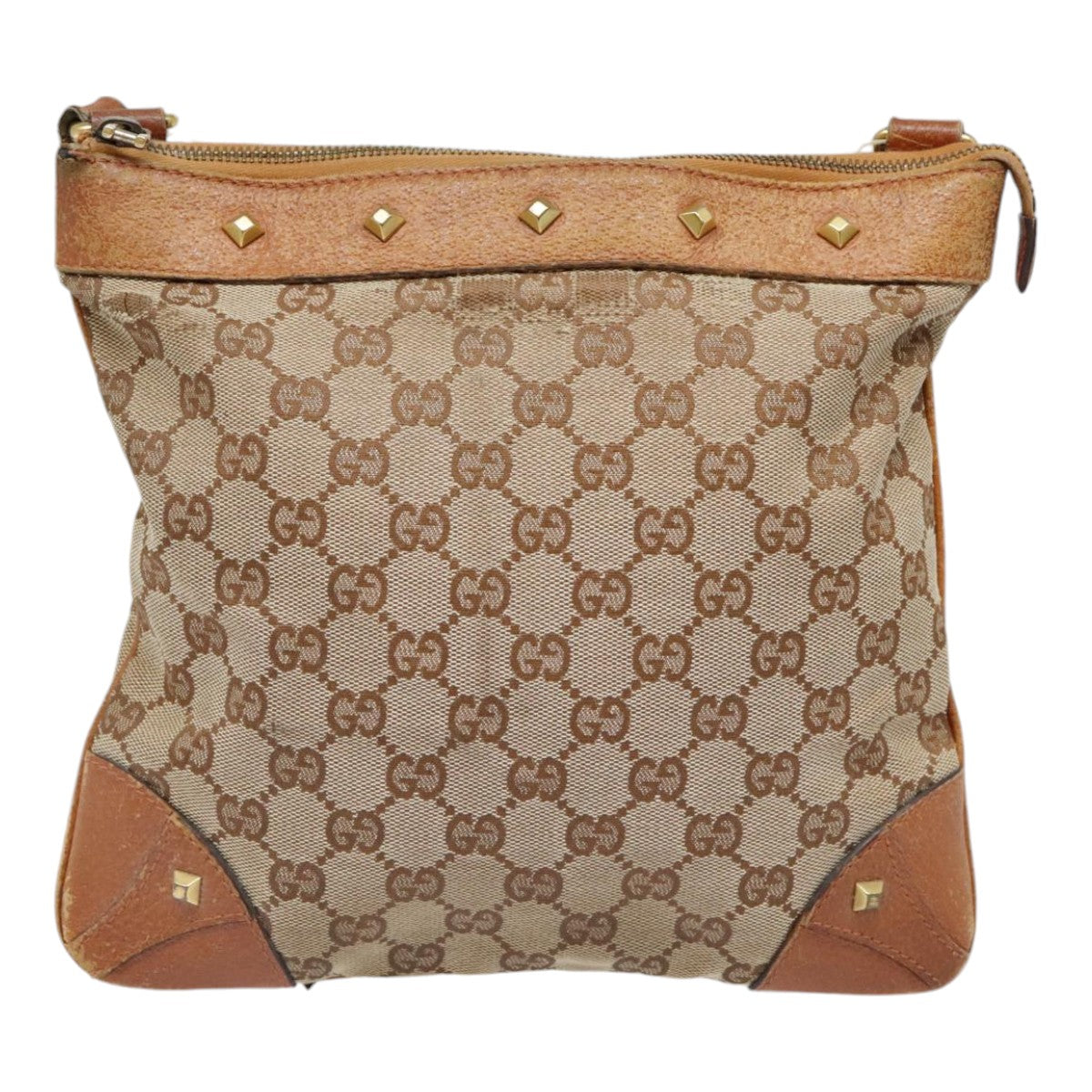 GUCCI GG Canvas Shoulder Bag Beige 90726