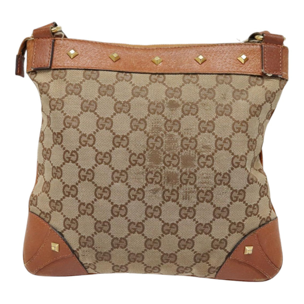 GUCCI GG Canvas Shoulder Bag Beige 90726