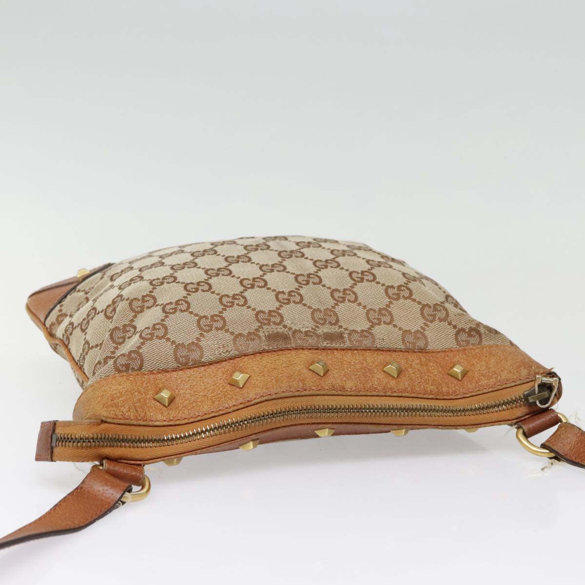 GUCCI GG Canvas Shoulder Bag Beige 90726
