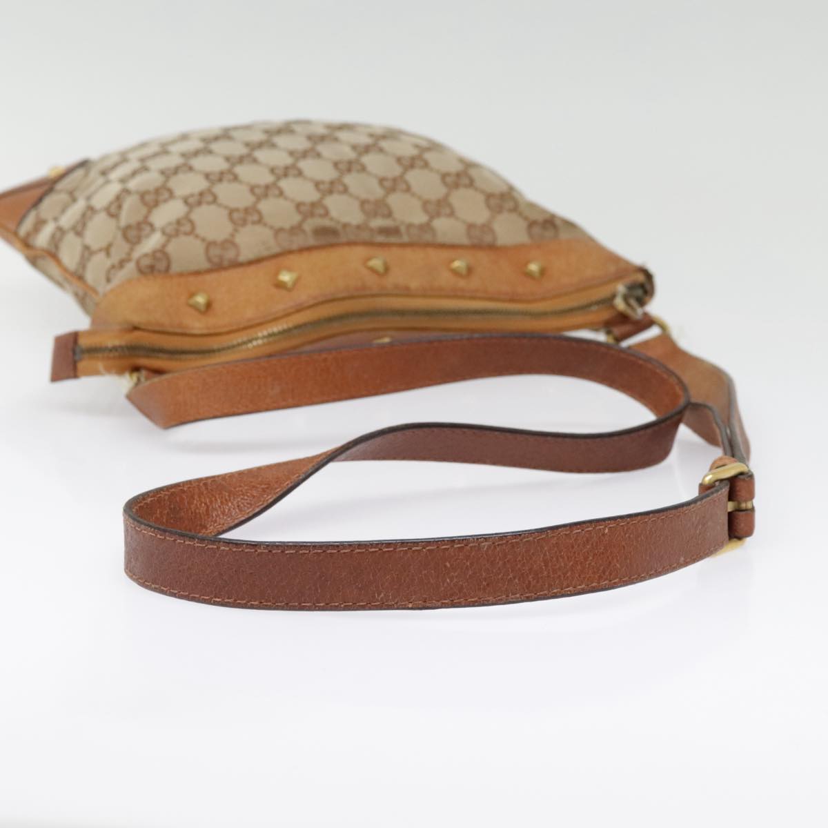 GUCCI GG Canvas Shoulder Bag Beige 90726