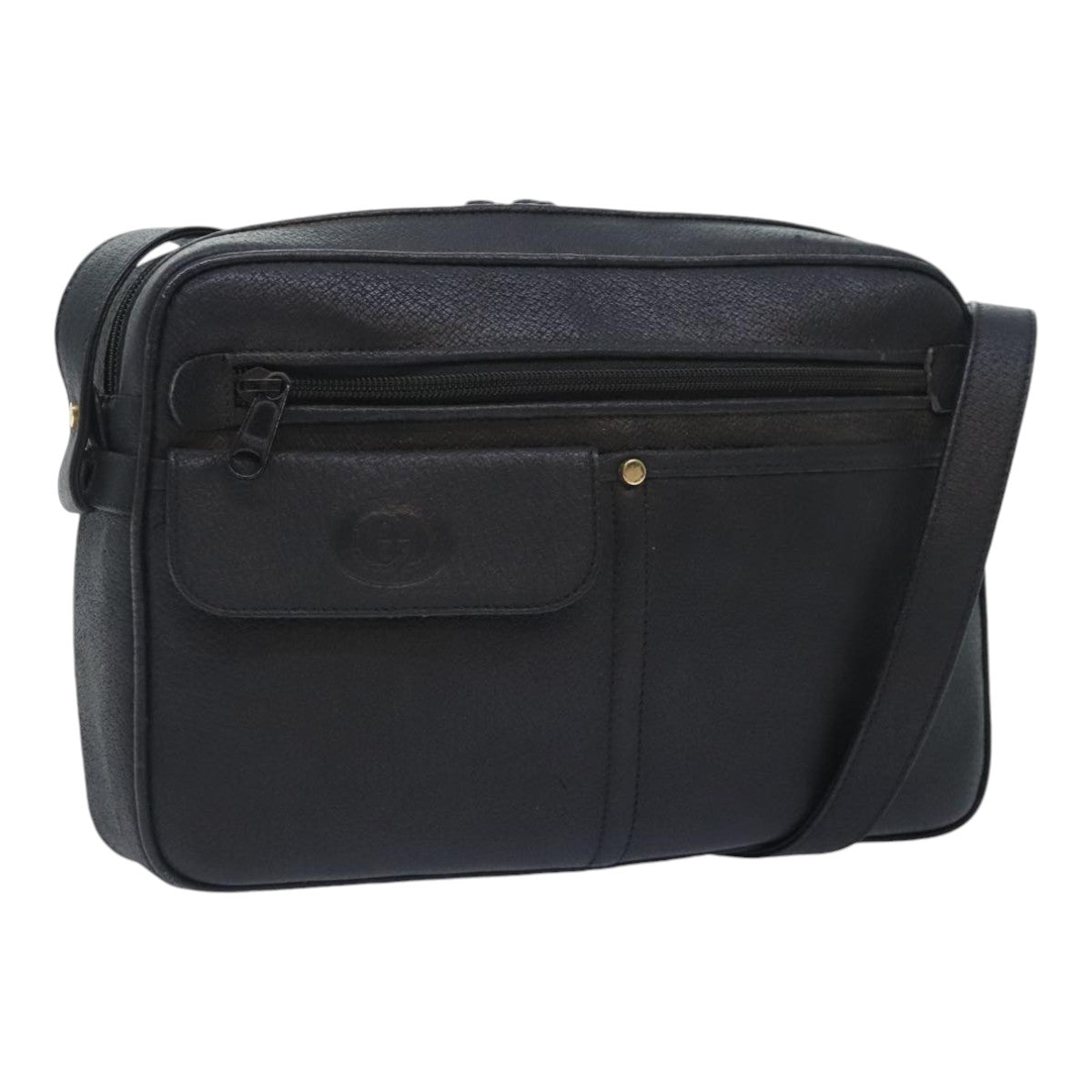 GUCCI Shoulder Bag Leather Black 90731