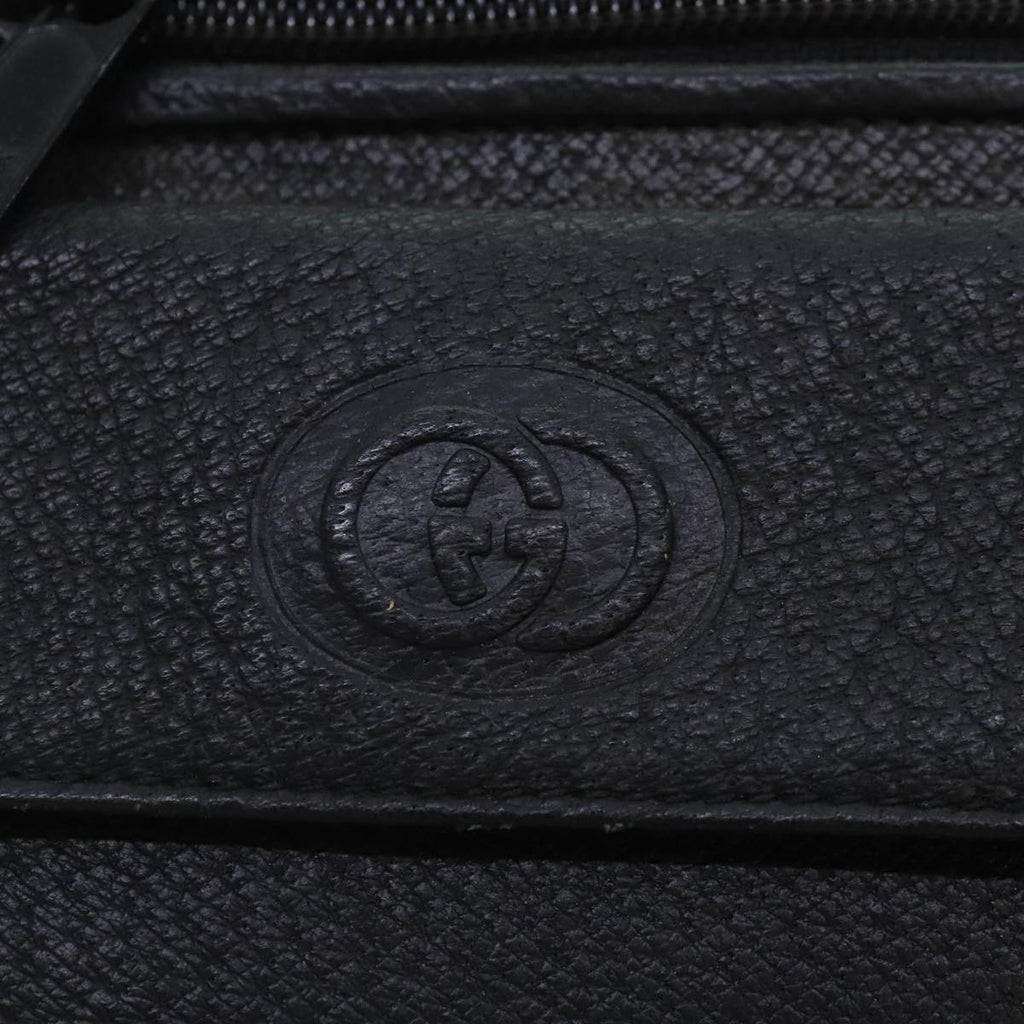GUCCI Shoulder Bag Leather Black 90731