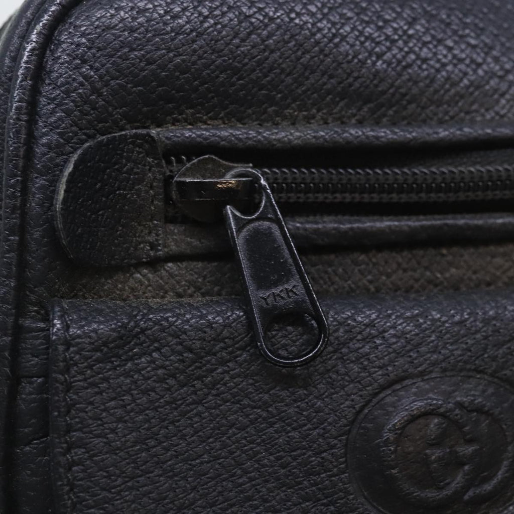 GUCCI Shoulder Bag Leather Black 90731