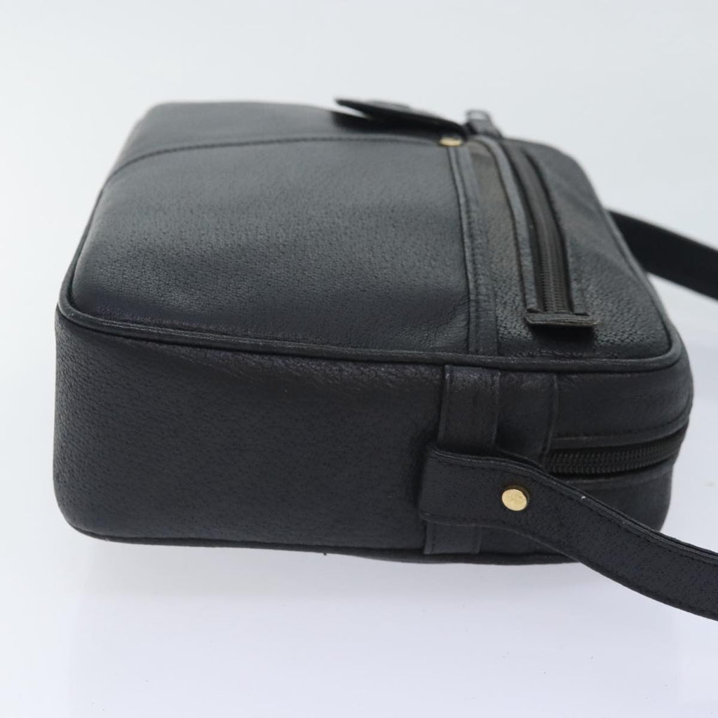 GUCCI Shoulder Bag Leather Black 90731
