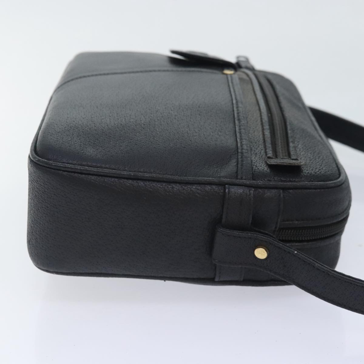 GUCCI Shoulder Bag Leather Black 90731
