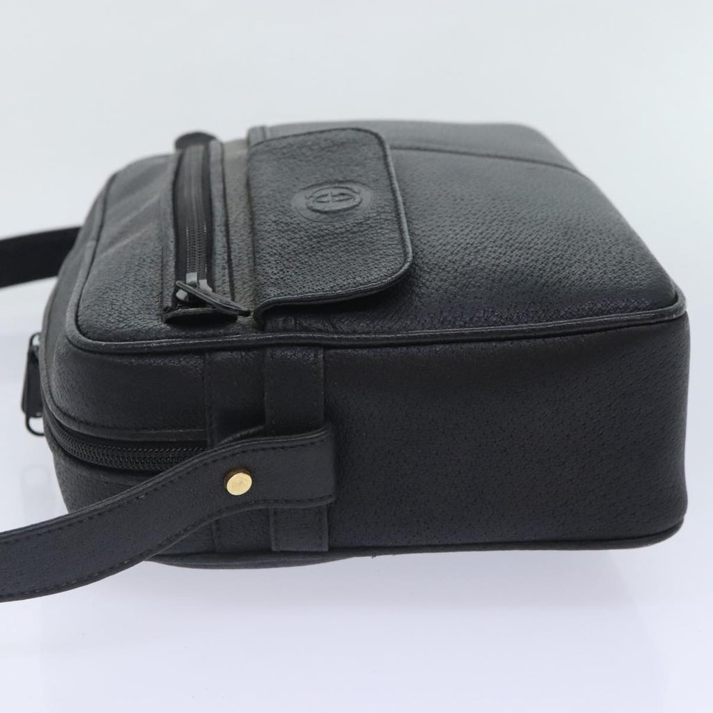 GUCCI Shoulder Bag Leather Black 90731