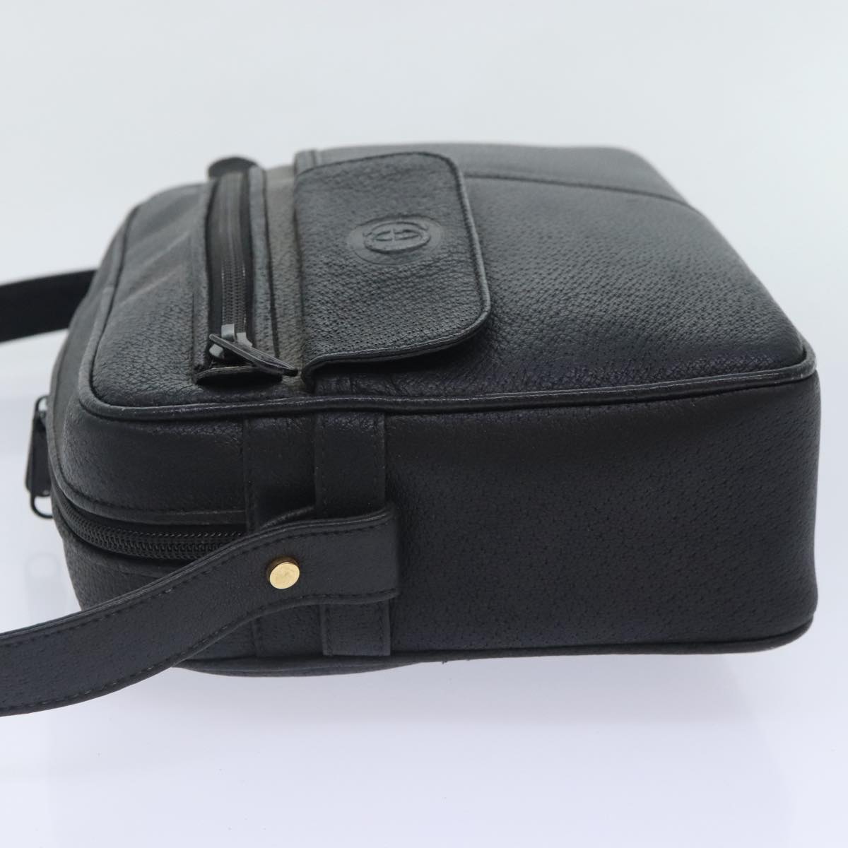 GUCCI Shoulder Bag Leather Black 90731