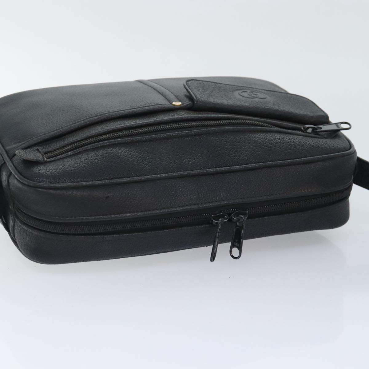 GUCCI Shoulder Bag Leather Black 90731