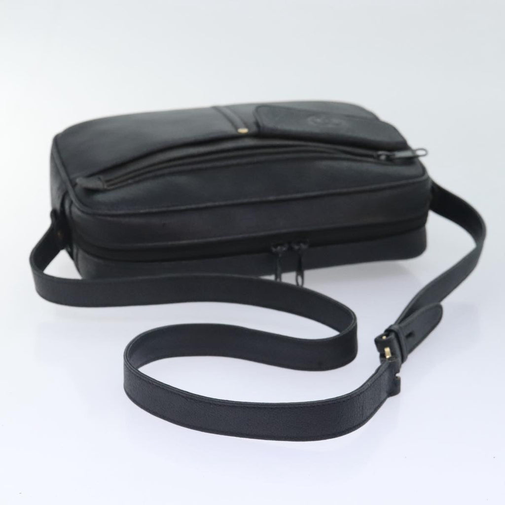 GUCCI Shoulder Bag Leather Black 90731
