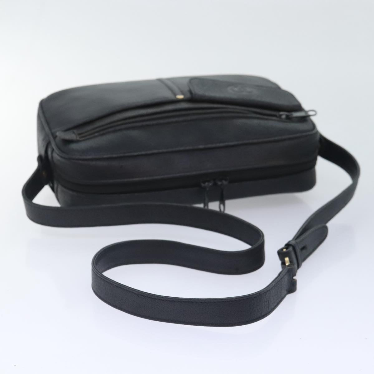 GUCCI Shoulder Bag Leather Black 90731